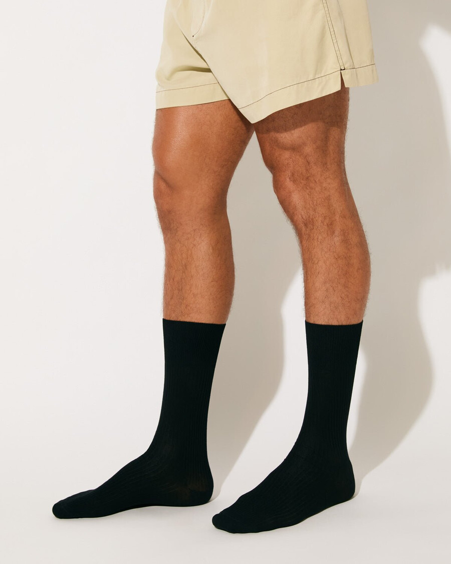 6 x unisex mid length cotton socks in black shop — cdlp