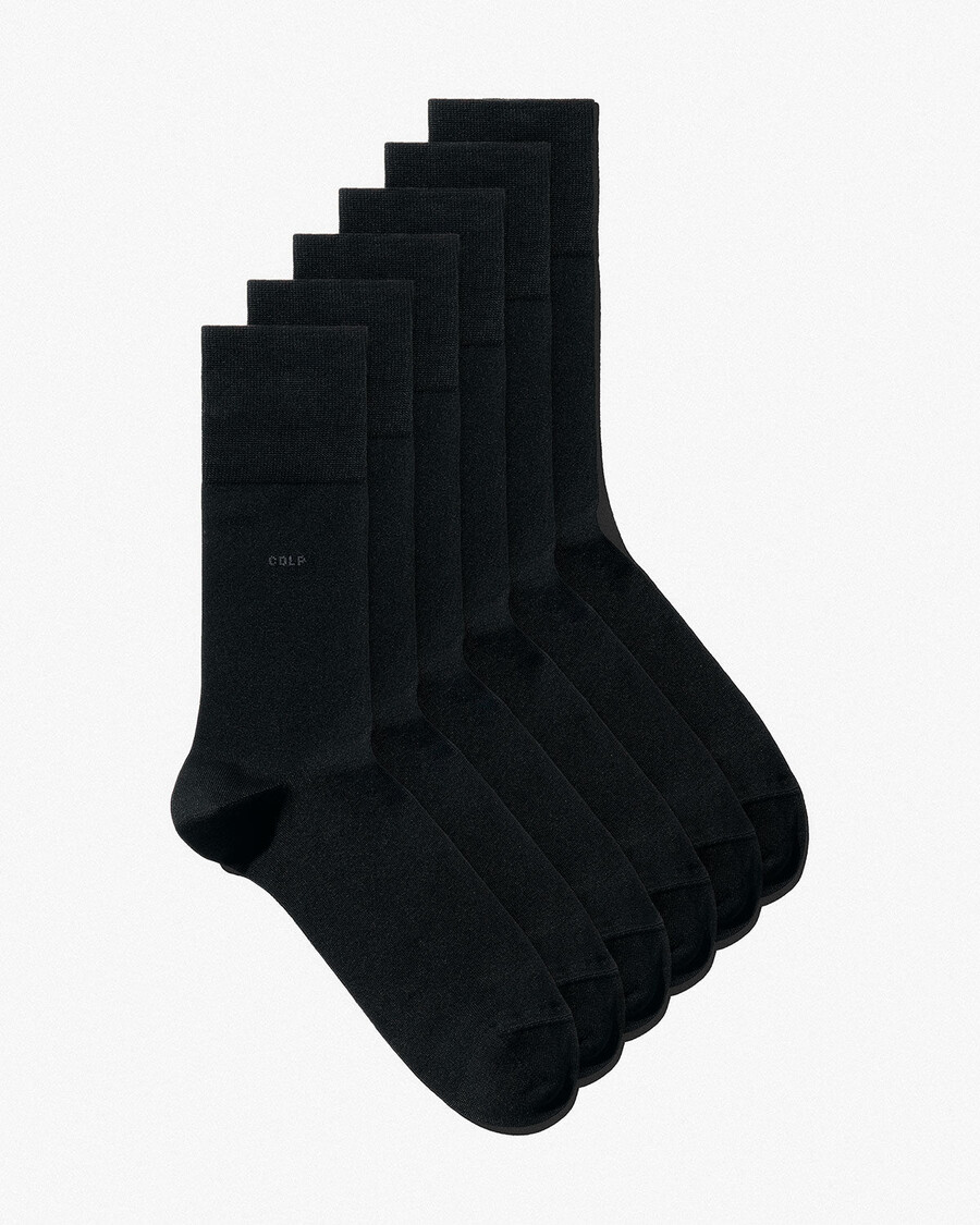 6 x unisex mid length cotton socks in black shop — cdlp