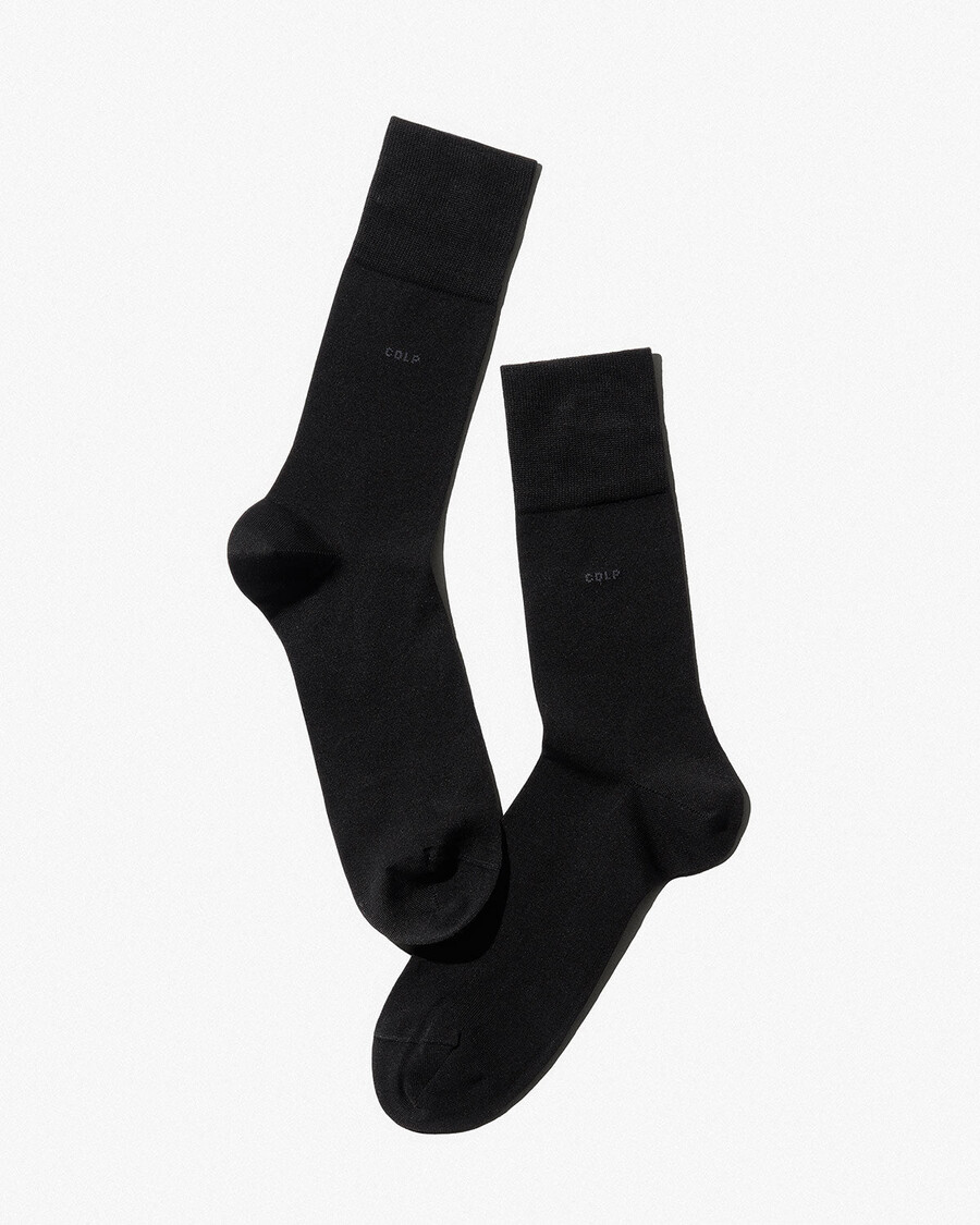 6 x unisex mid length cotton socks in black shop — cdlp