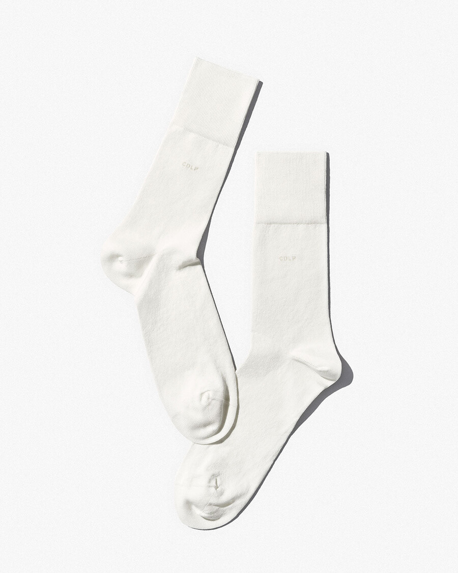 6 x unisex mid length cotton socks in white shop — cdlp