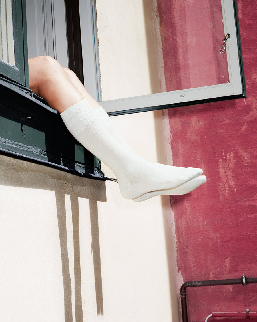 6 x unisex mid length cotton socks in white shop — cdlp