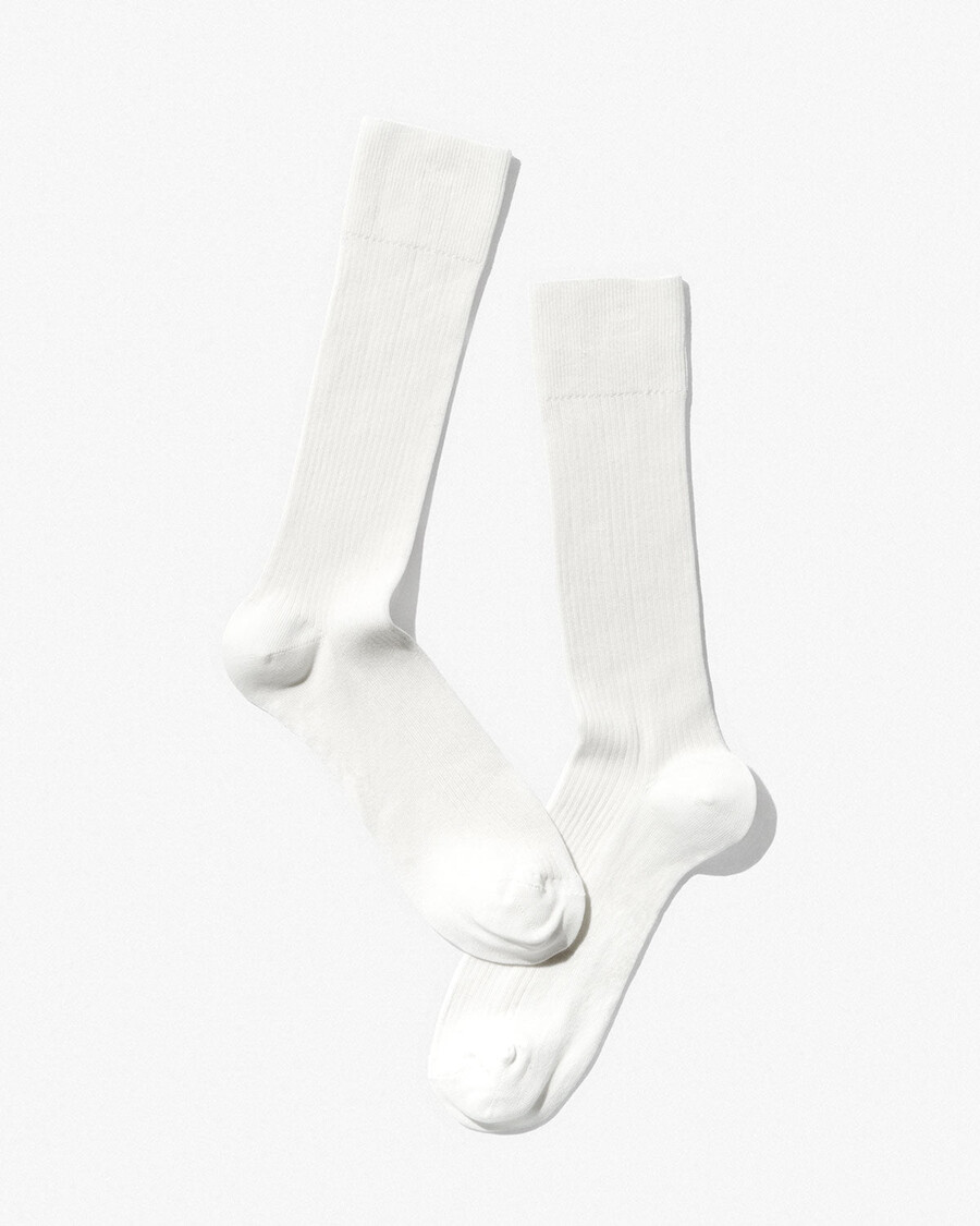 6 x womens mid length cotton rib socks in white shop—cdlp