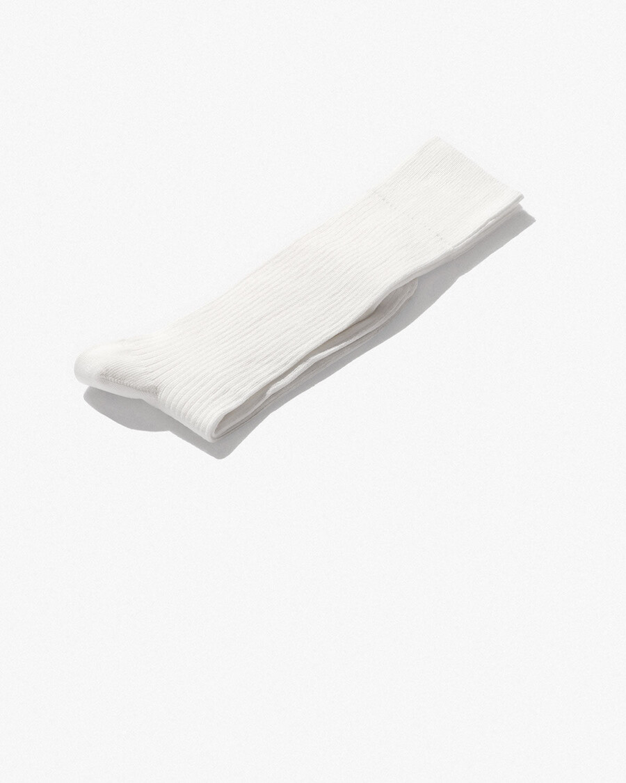 6 x womens mid length cotton rib socks in white shop—cdlp