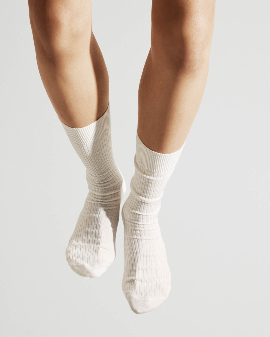 6 x womens mid length cotton rib socks in white shop—cdlp