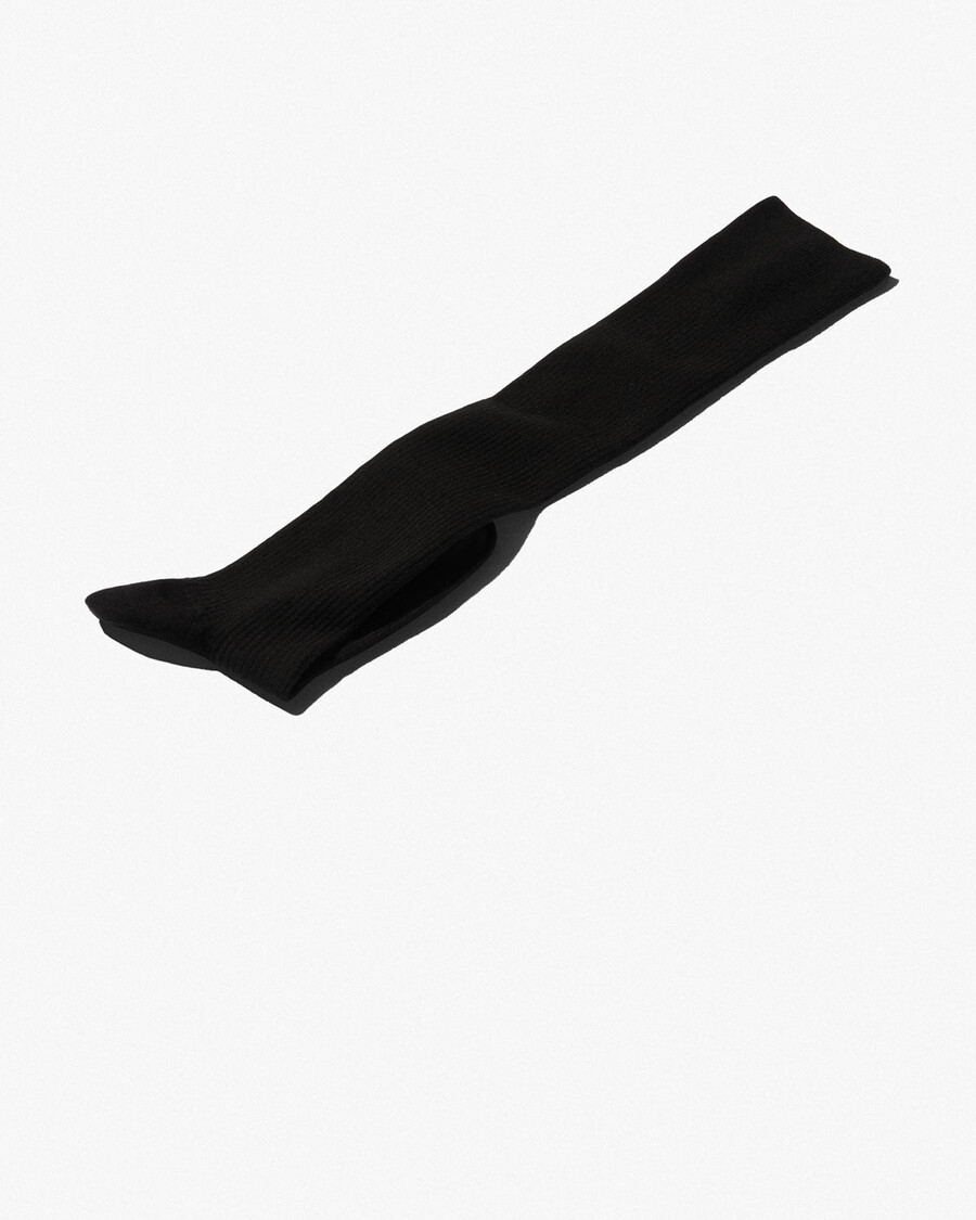 womens over knee wool rib socks in black shop now — cdlp