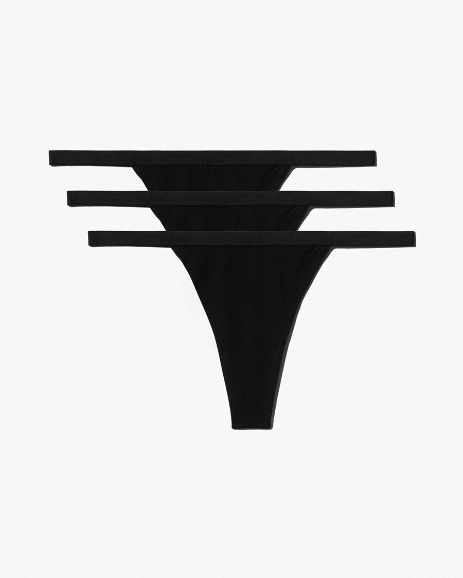 3 x womens string thong in black shop now — cdlp