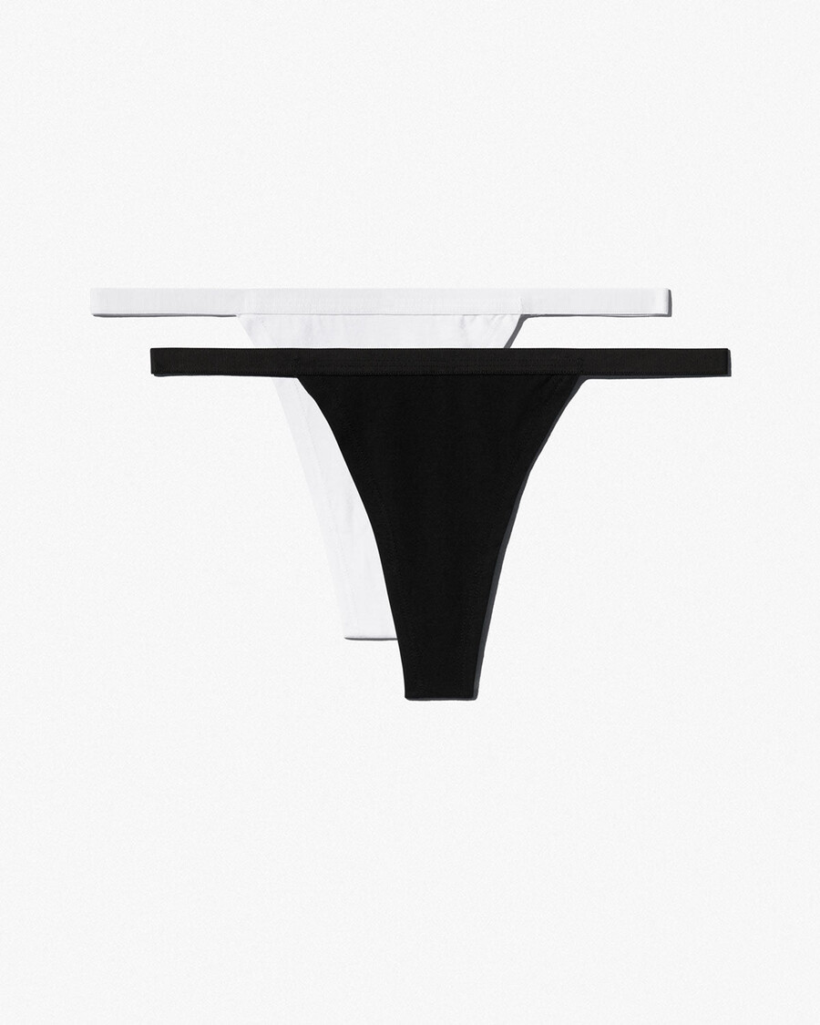 2 x womens string thong in black white shop now — cdlp