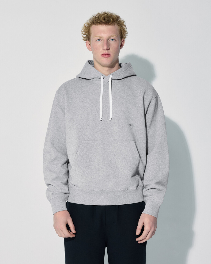 mens hoodie in grey melange shop now – cdlp