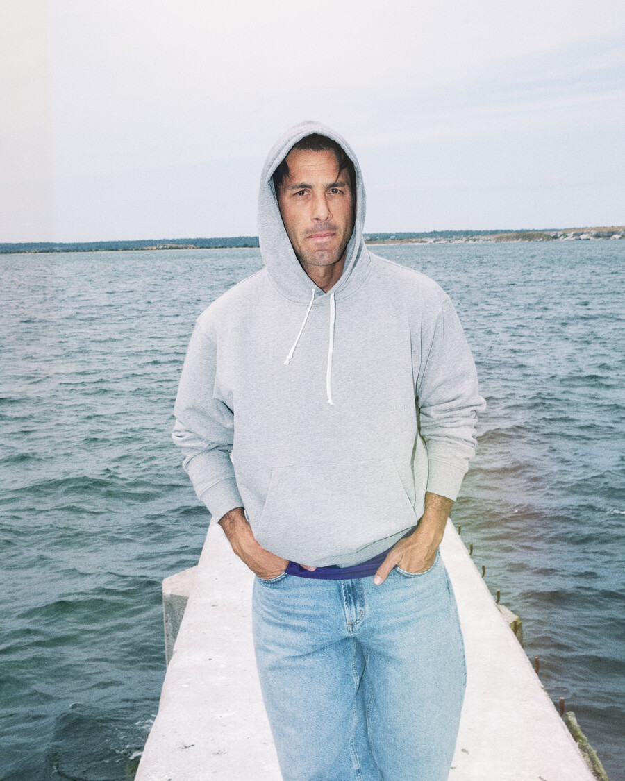 mens hoodie in grey melange shop now – cdlp