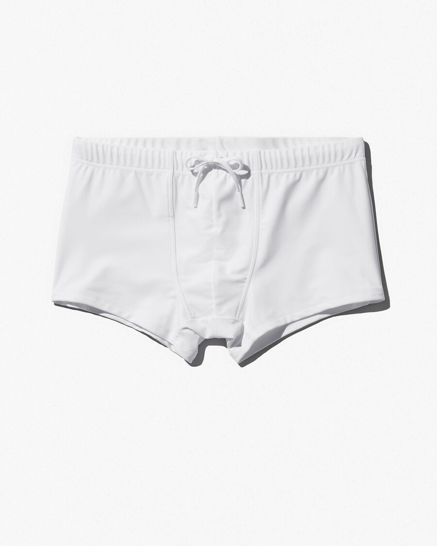 mens swim brief box cut in optic white shop now — cdlp