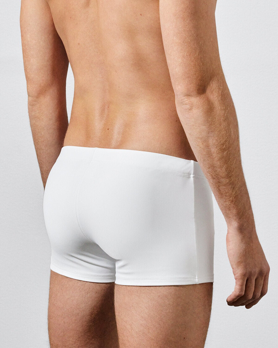 mens swim brief box cut in optic white shop now — cdlp