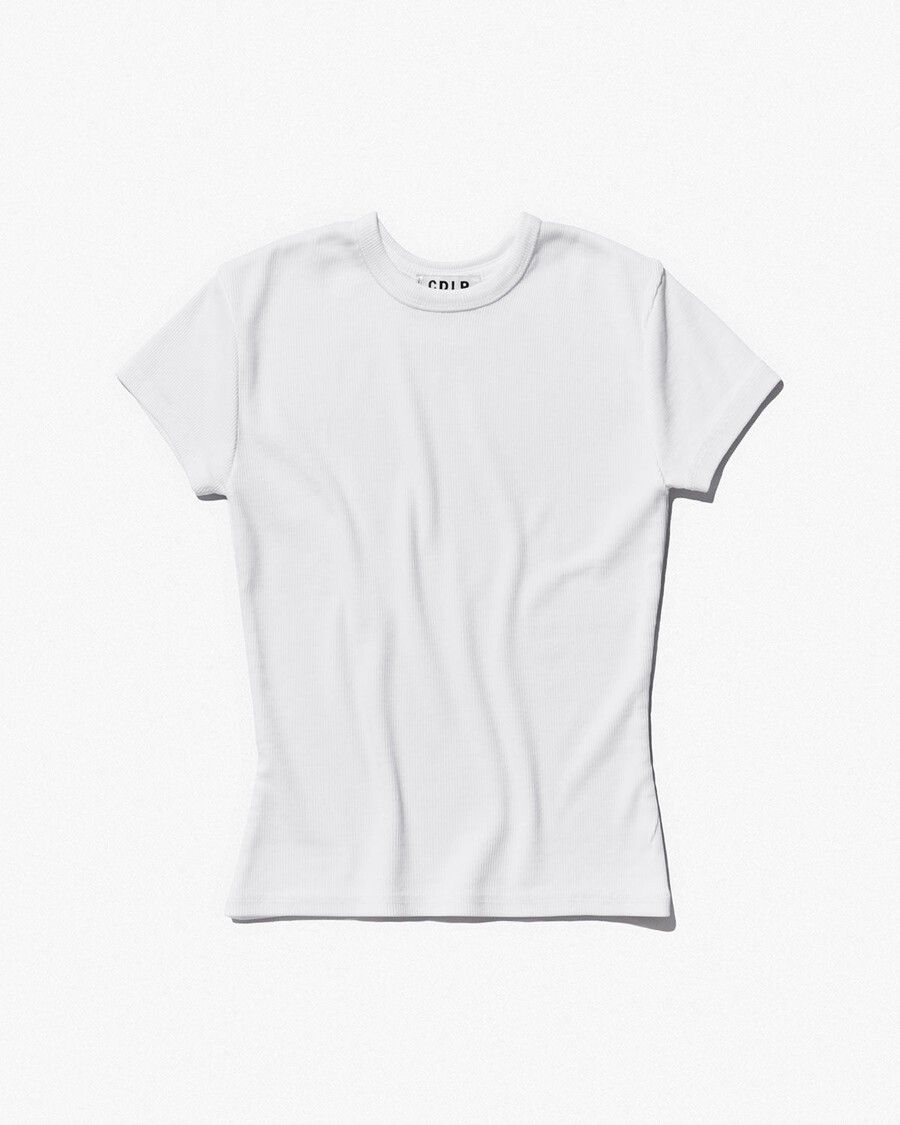 womens rib t-shirt in white shop now — cdlp