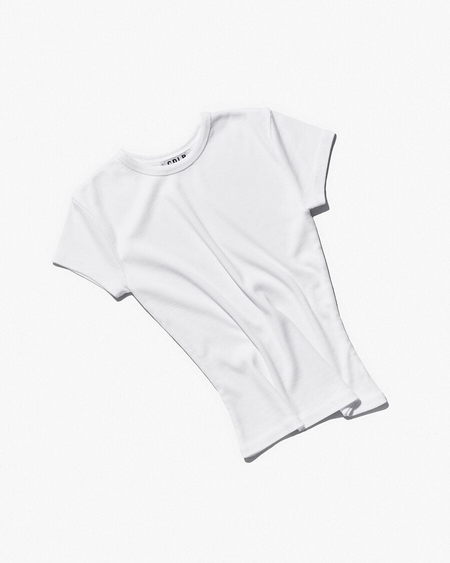 womens rib t-shirt in white shop now — cdlp