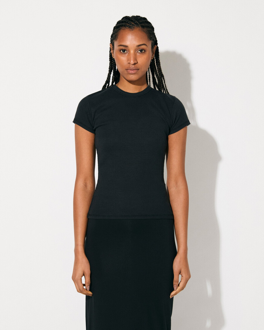 womens rib t-shirt in off black shop now — cdlp