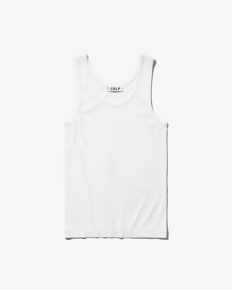 womens rib tank top in white shop now — cdlp