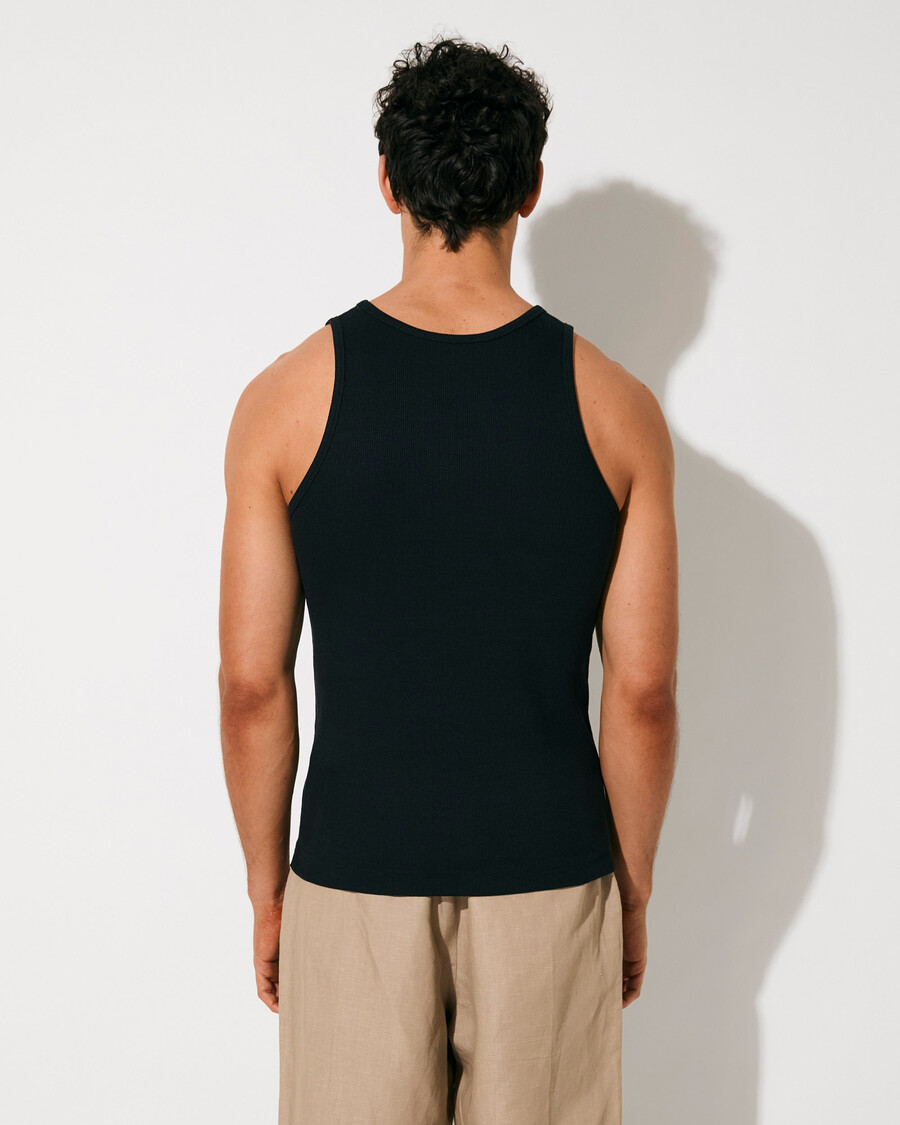 2 × mens rib tank top in black sage shop now — cdlp