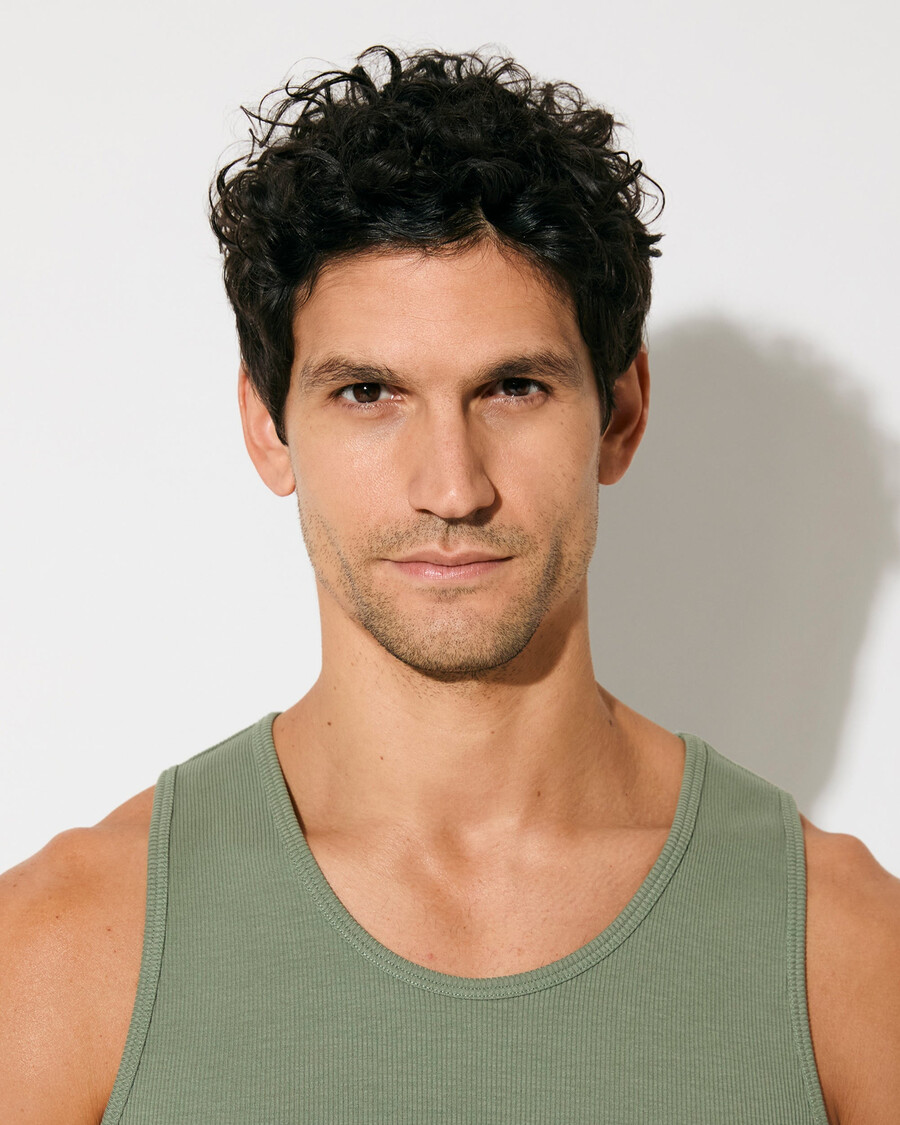2 × mens rib tank top in black sage shop now — cdlp