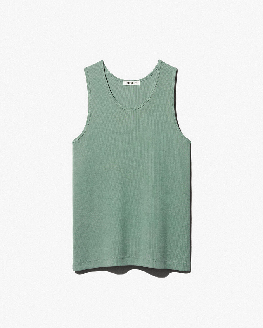 2 × mens rib tank top in black sage shop now — cdlp