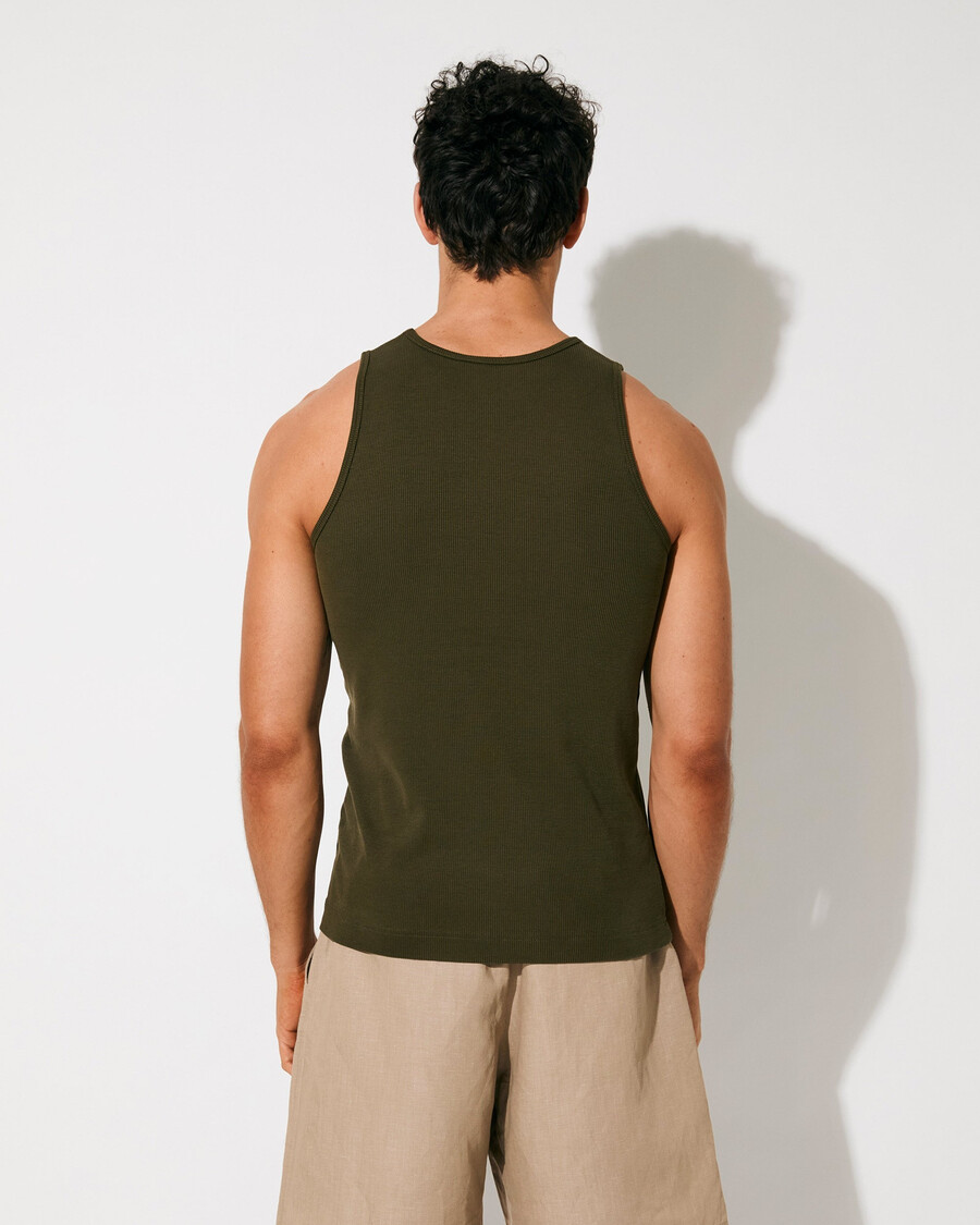 mens rib tank top in olive green shop now — cdlp
