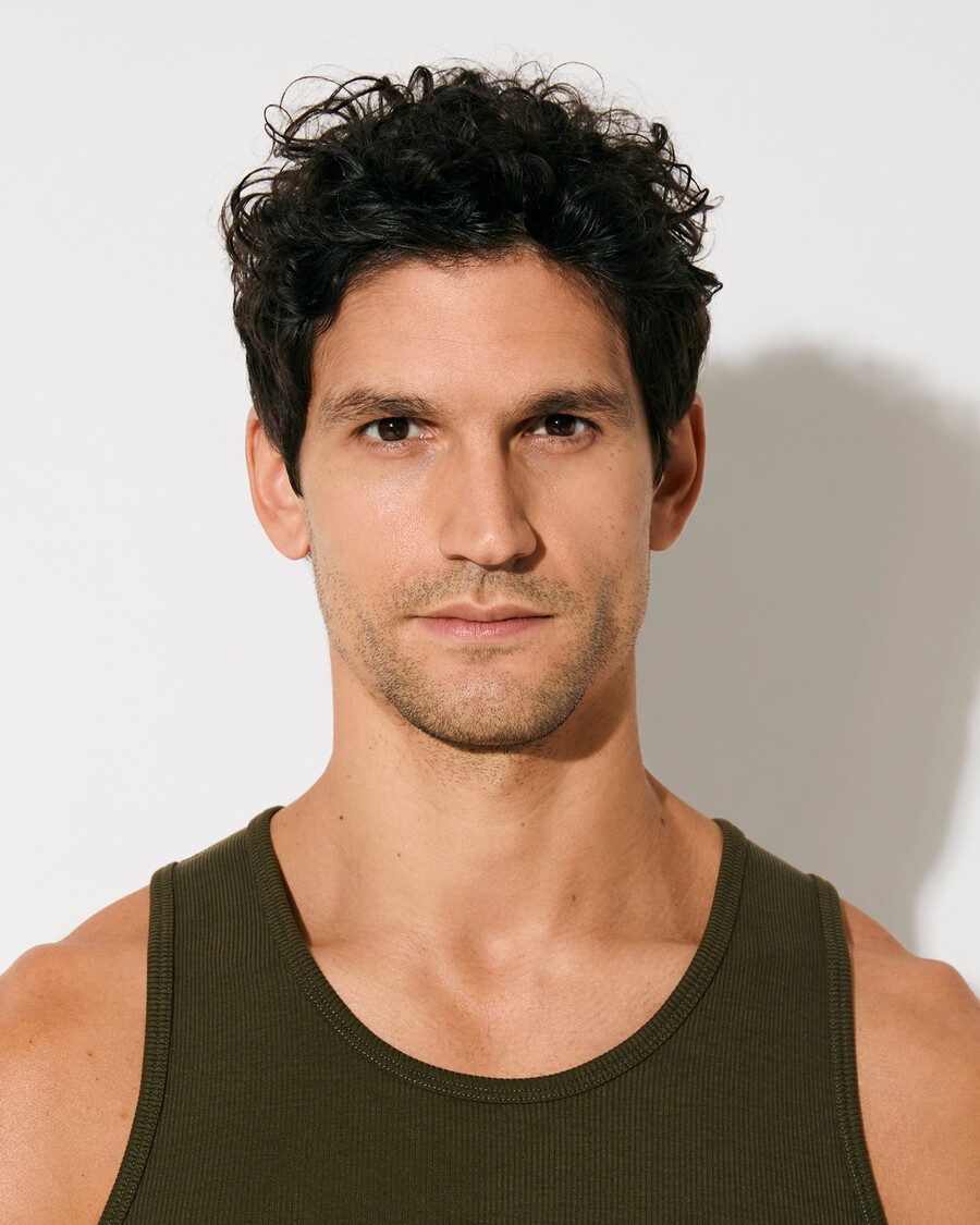 mens rib tank top in olive green shop now — cdlp
