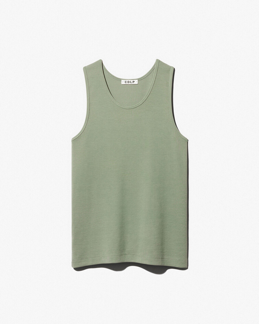 mens rib tank top in sage shop now — cdlp