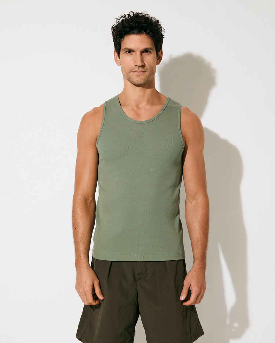 mens rib tank top in sage shop now — cdlp