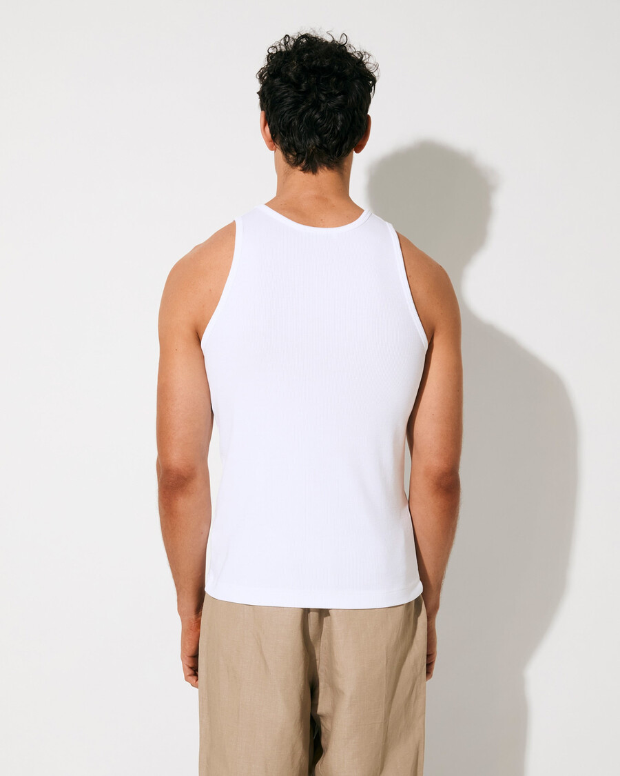 2 × mens rib tank top in off-black white shop now — cdlp