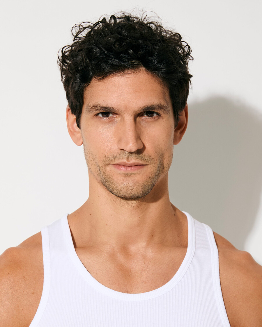 2 x mens rib tank top in white shop now — cdlp
