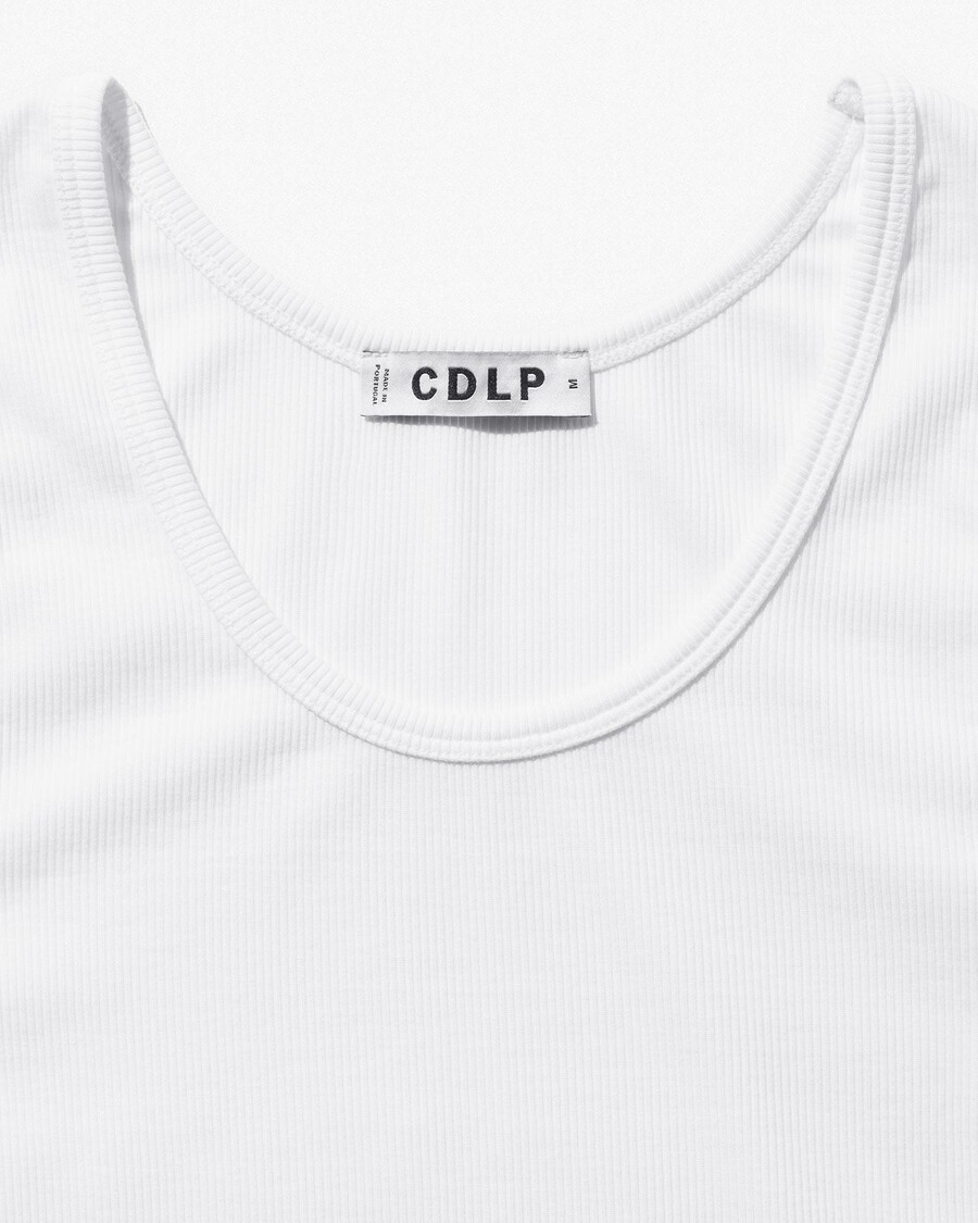 2 x mens rib tank top in white shop now — cdlp