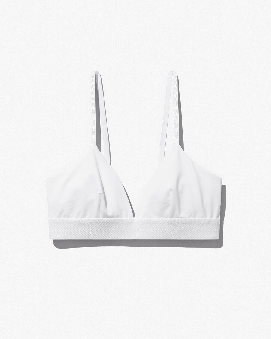 womens triangle bralette in white shop now — cdlp