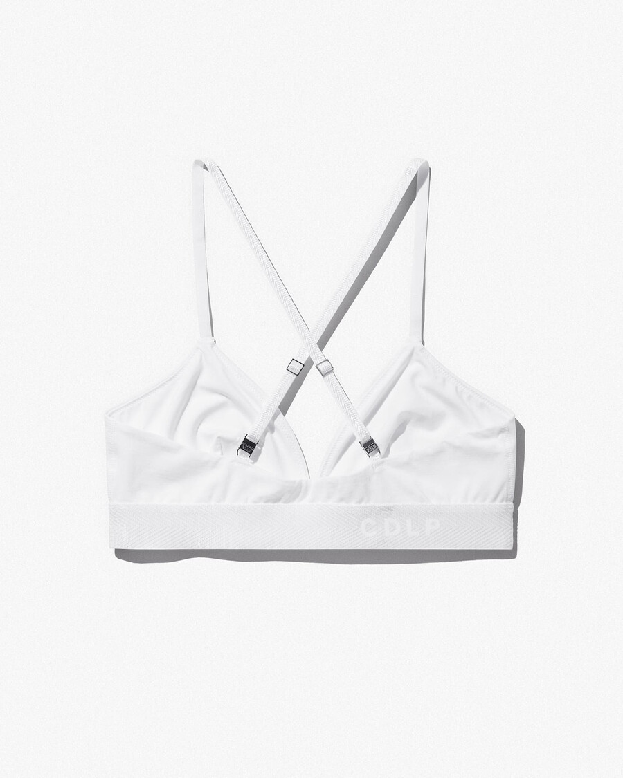 womens triangle bralette in white shop now — cdlp