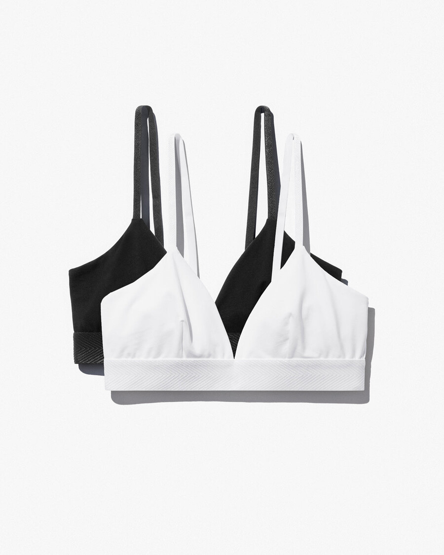 2 x womens triangle bralette in white shop now — cdlp
