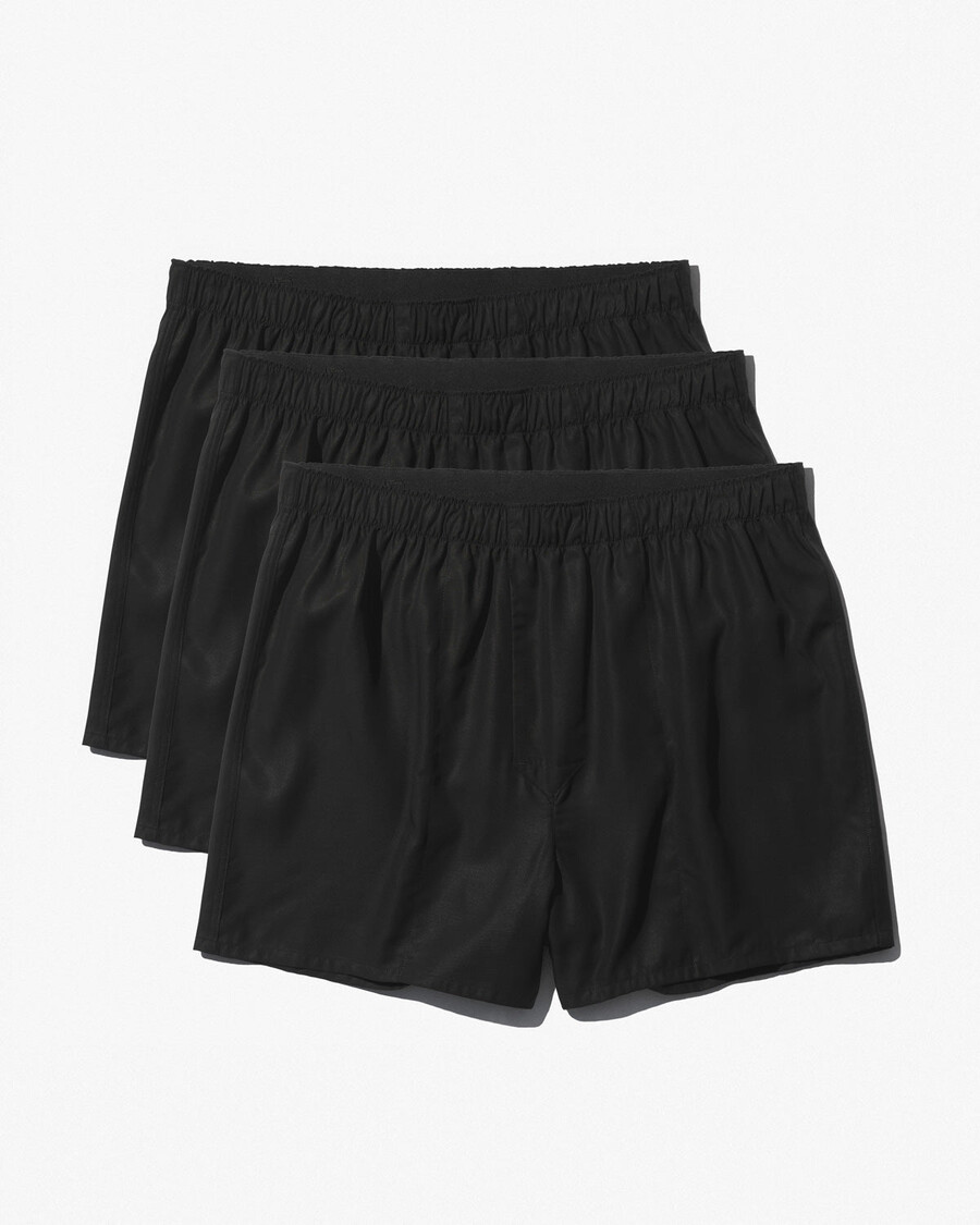 3 x mens woven boxer shorts classic in black shop — cdlp