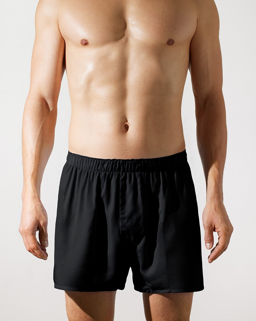 3 x mens woven boxer shorts classic in black white sky blue shop — cdlp