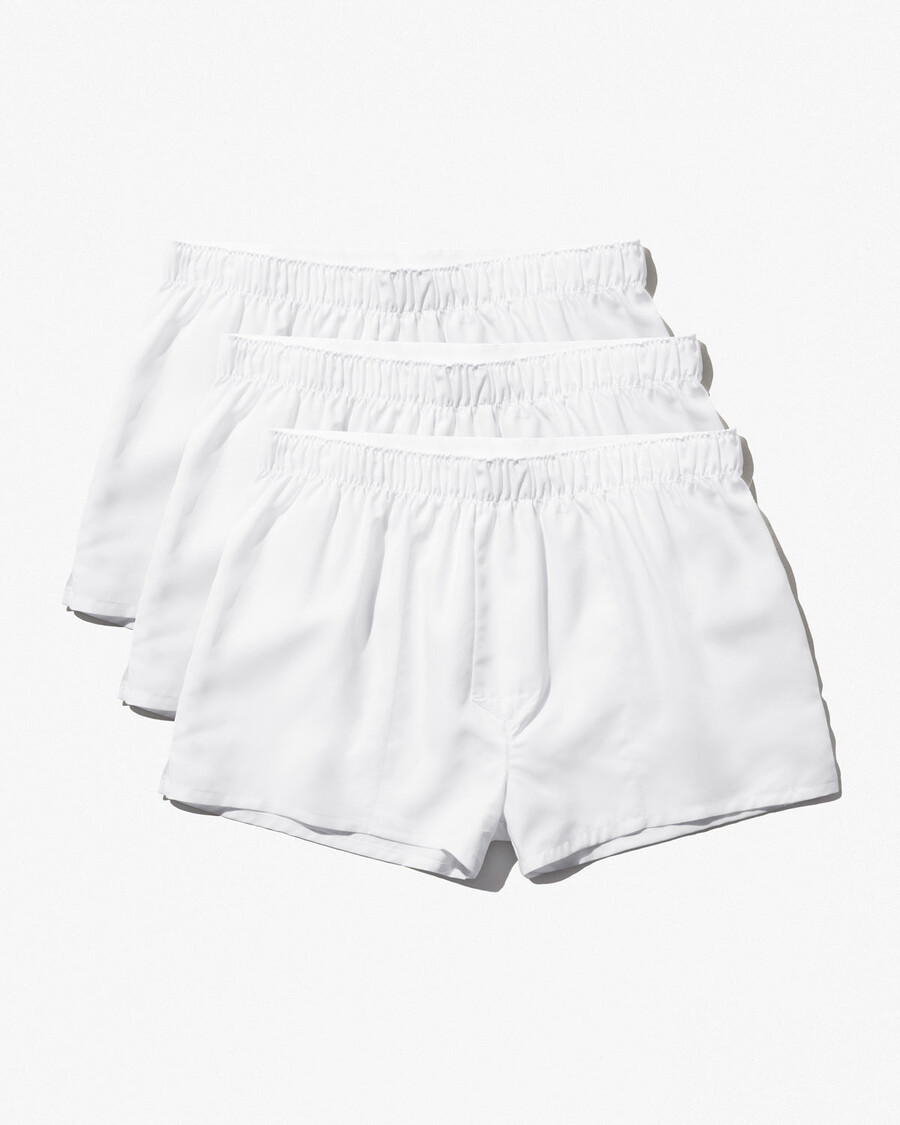 3 x mens woven boxer shorts slim in white shop now — cdlp