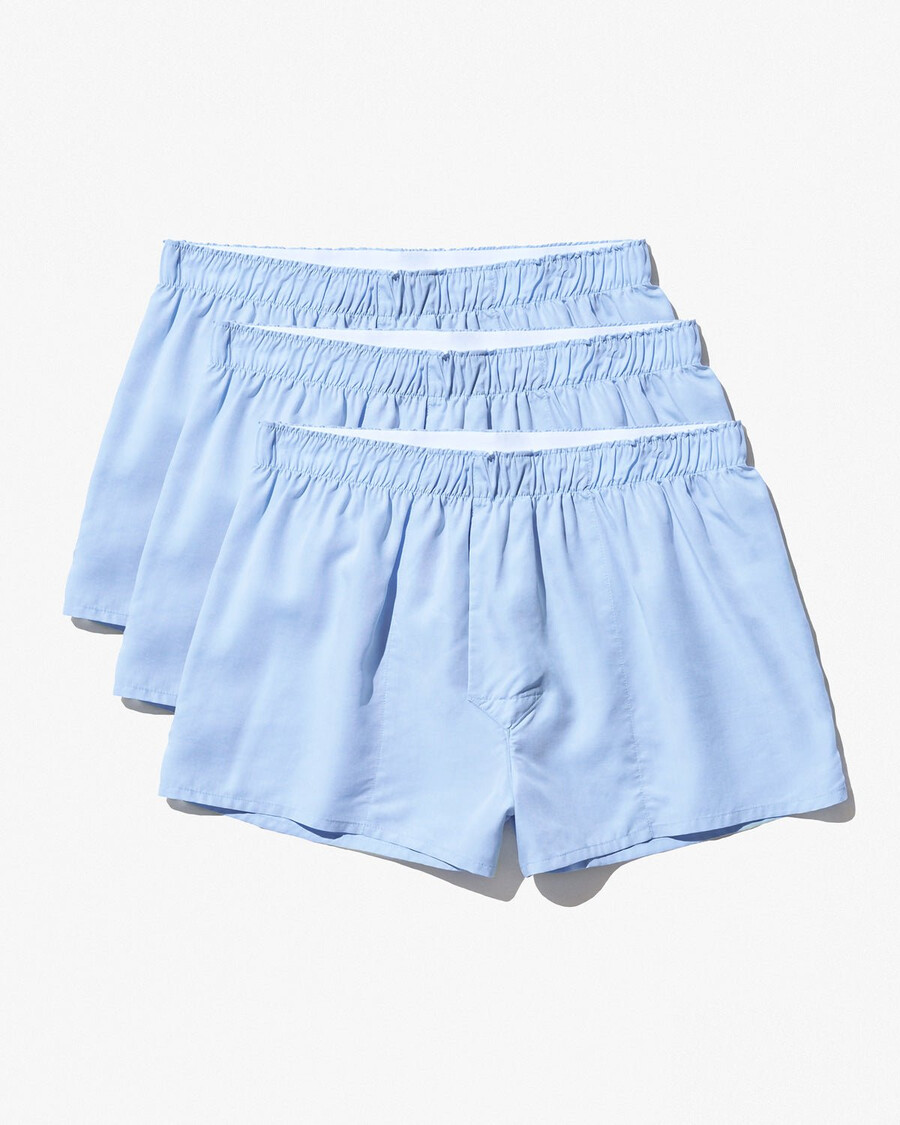 3 x mens woven boxer shorts slim in sky blue shop now—cdlp