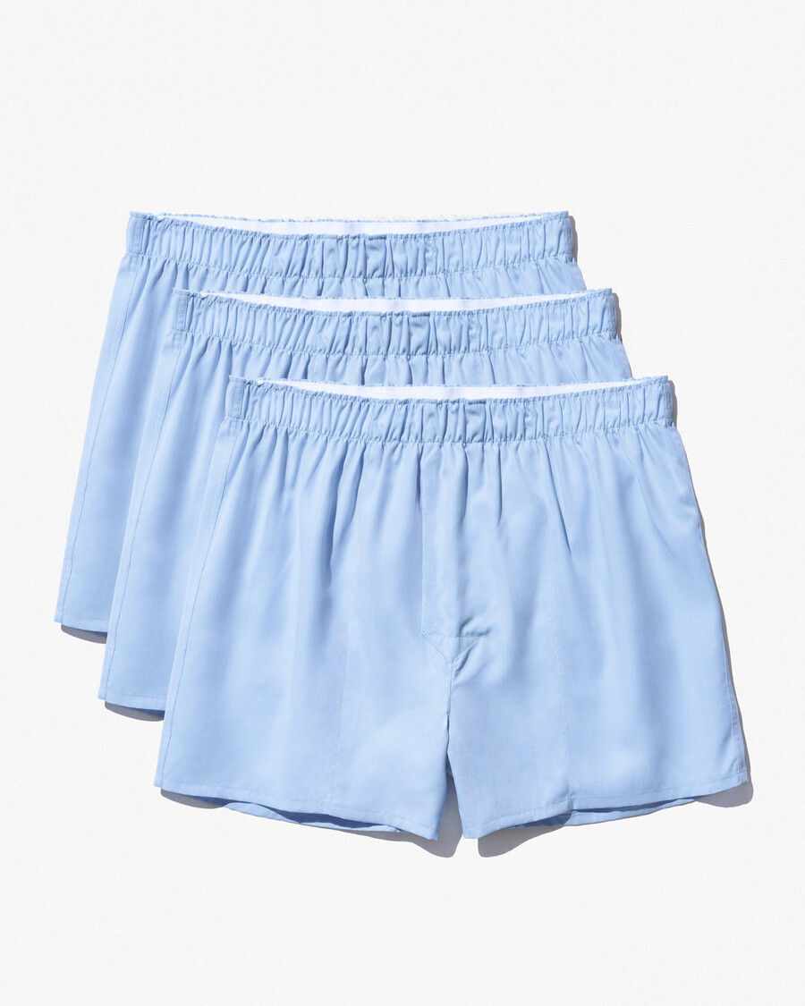 3 x mens woven boxer shorts classic in sky blue shop—cdlp