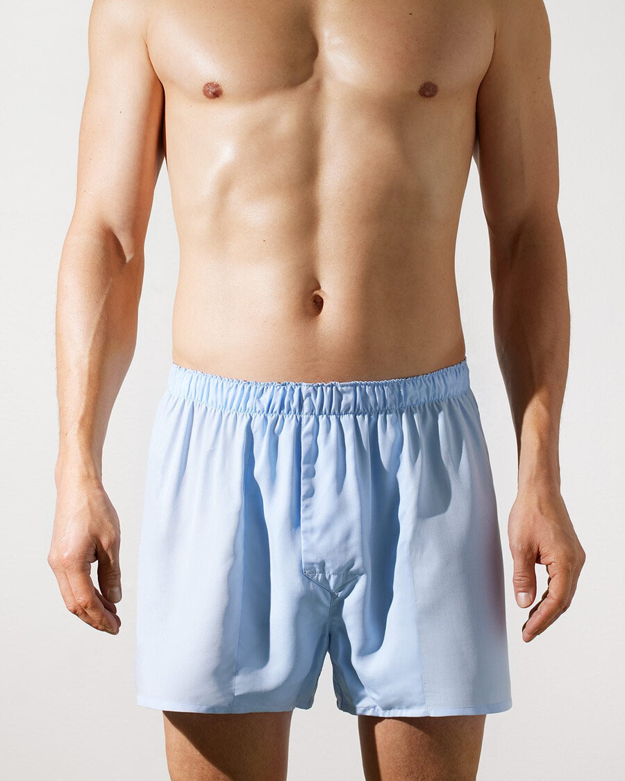 3 x mens woven boxer shorts classic in sky blue shop—cdlp