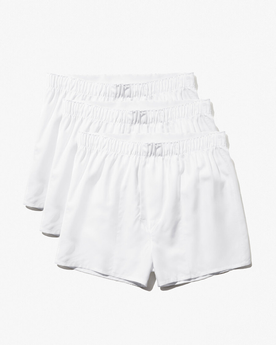 3 x mens woven boxer shorts classic in white shop — cdlp