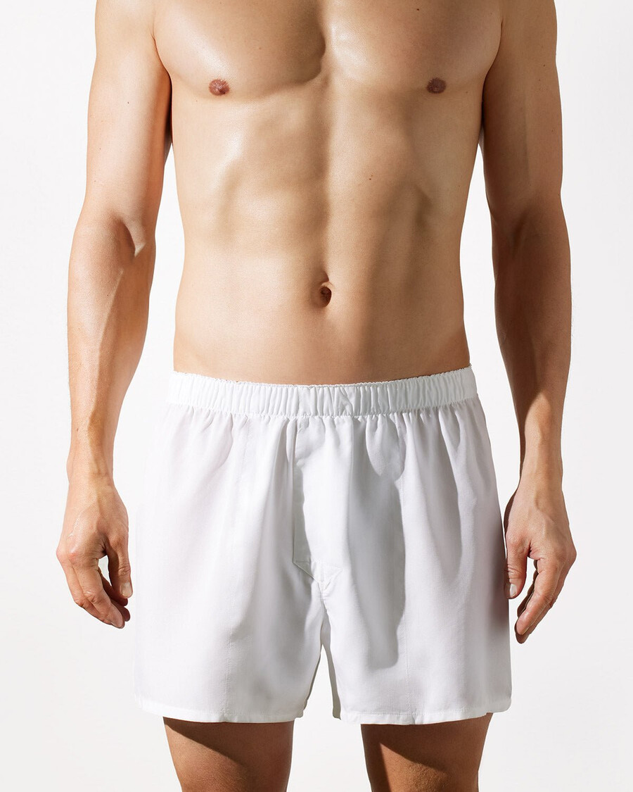 3 x mens woven boxer shorts classic in white shop — cdlp