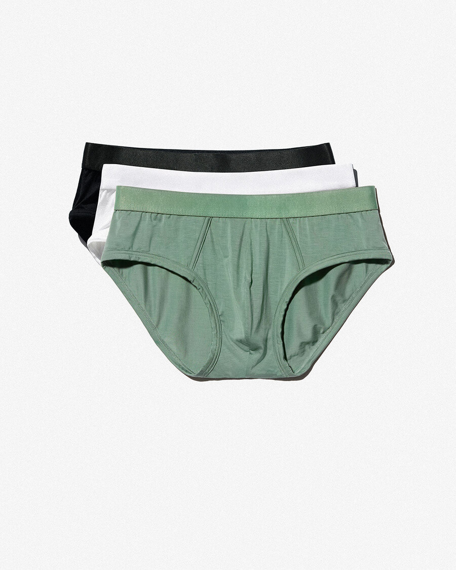 3 × mens y-brief in black white sage shop now — cdlp