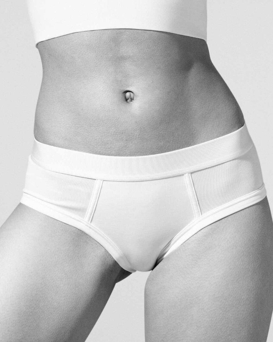 womens y-brief in white shop now — cdlp